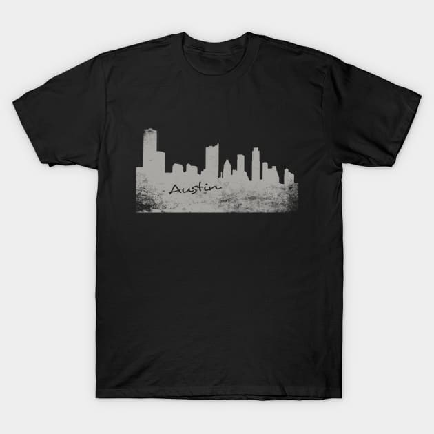 Austin USA Skyline Distressed T-Shirt by StarWheel